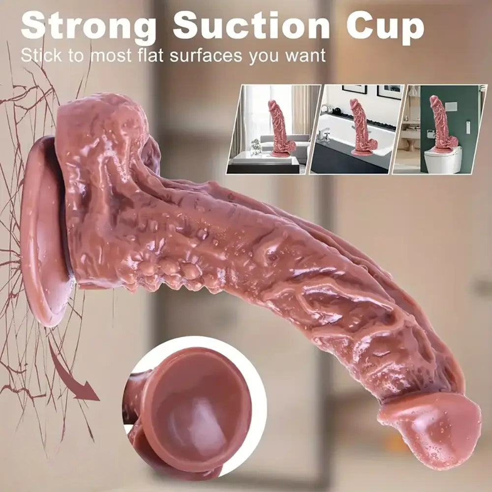 7.7in Real Spots PVC G-Spot Stimulator Dildo For Hands-Free Sex Play