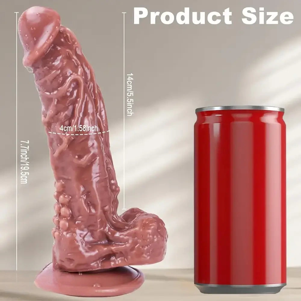 7.7in Real Spots PVC G-Spot Stimulator Dildo For Hands-Free Sex Play