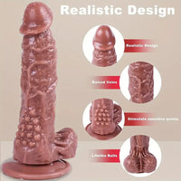 7.7in Real Spots PVC G-Spot Stimulator Dildo For Hands-Free Sex Play