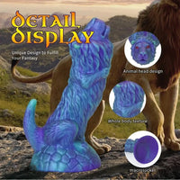 7.83in 9.01in 10.55in Unique Blue Lion Animal Dildo Thick Silicone Soft Dildo