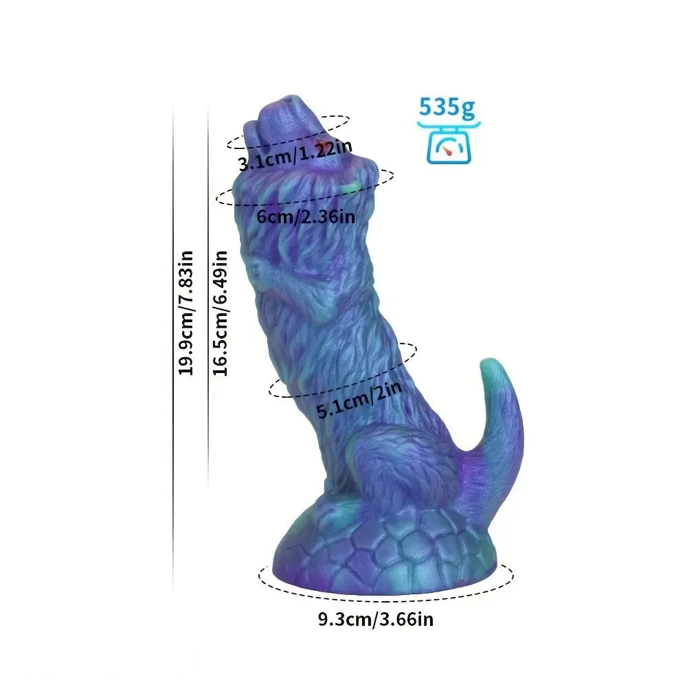 7.83in 9.01in 10.55in Unique Blue Lion Animal Dildo Thick Silicone Soft Dildo