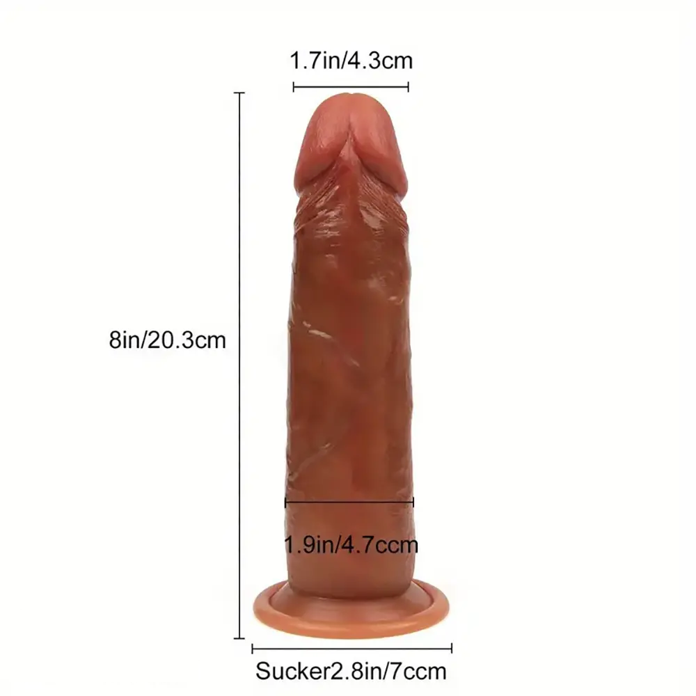 7.86in 8in Sliding Skin Moving Silicone Soft Big Dildo For Female Male