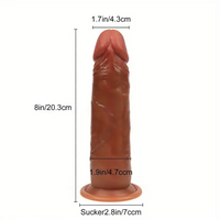 7.86in 8in Sliding Skin Moving Silicone Soft Big Dildo For Female Male
