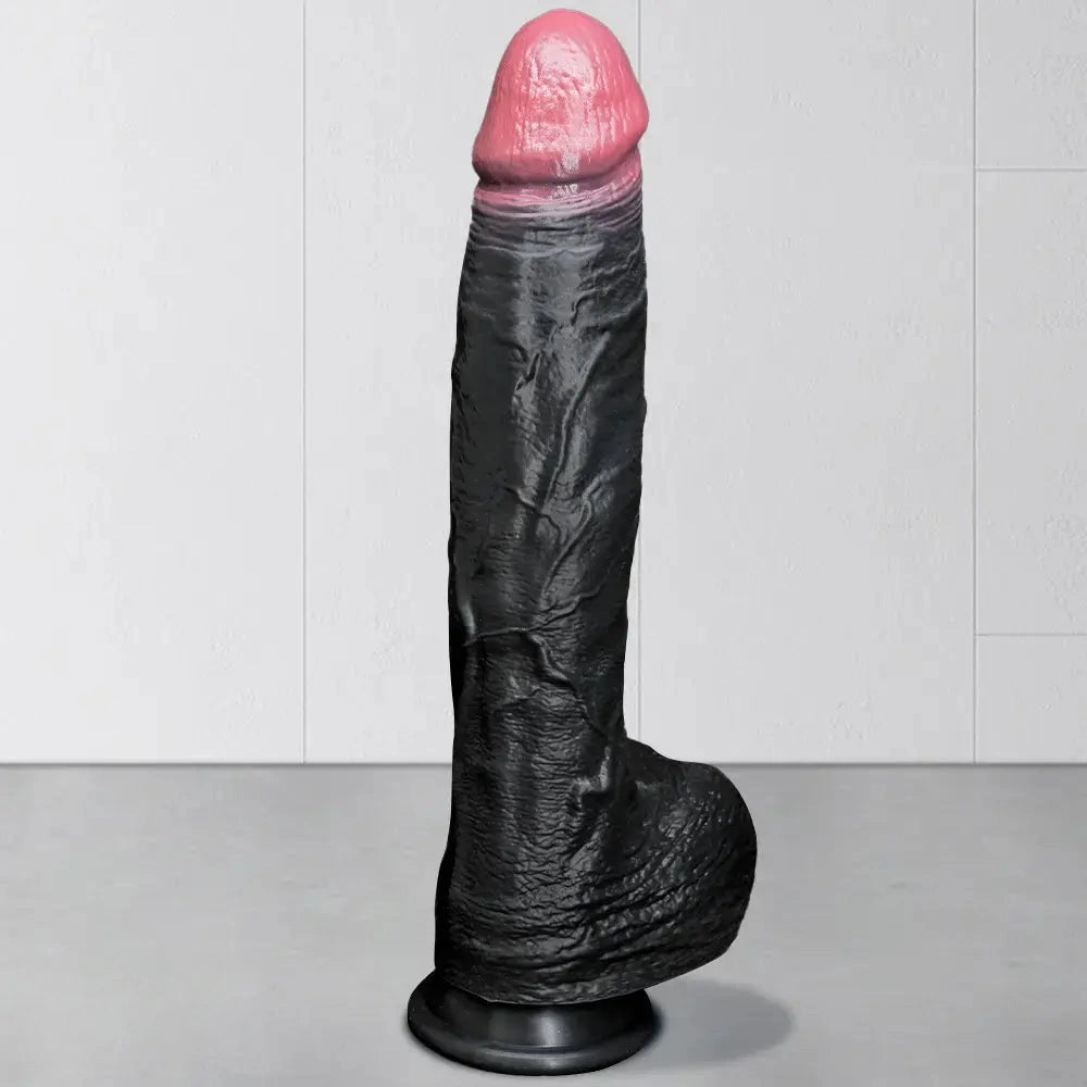 7.87in 10.03in 11.88in Dual Density Silicone Lifelike Big Strapon Dildo Dilator