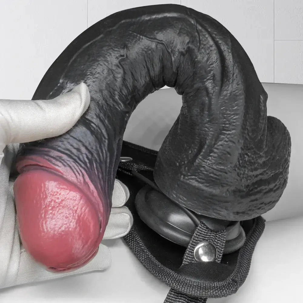 7.87in 10.03in 11.88in Dual Density Silicone Lifelike Big Strapon Dildo Dilator