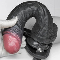 7.87in 10.03in 11.88in Dual Density Silicone Lifelike Big Strapon Dildo Dilator
