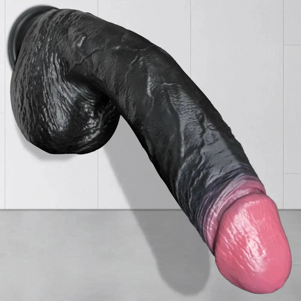7.87in 10.03in 11.88in Dual Density Silicone Lifelike Big Strapon Dildo Dilator