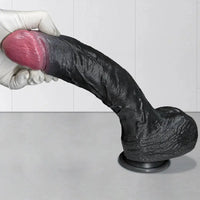 7.87in 10.03in 11.88in Dual Density Silicone Lifelike Big Strapon Dildo Dilator