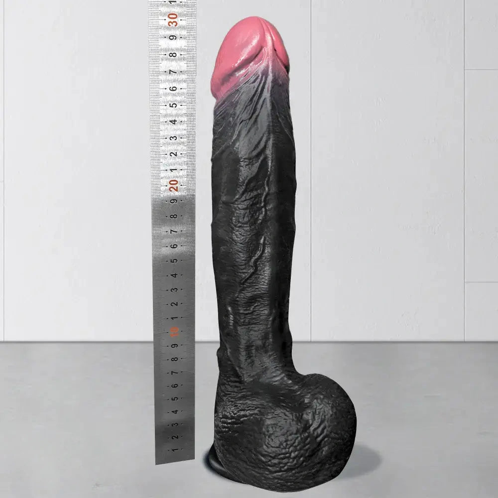 7.87in 10.03in 11.88in Dual Density Silicone Lifelike Big Strapon Dildo Dilator