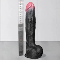 7.87in 10.03in 11.88in Dual Density Silicone Lifelike Big Strapon Dildo Dilator