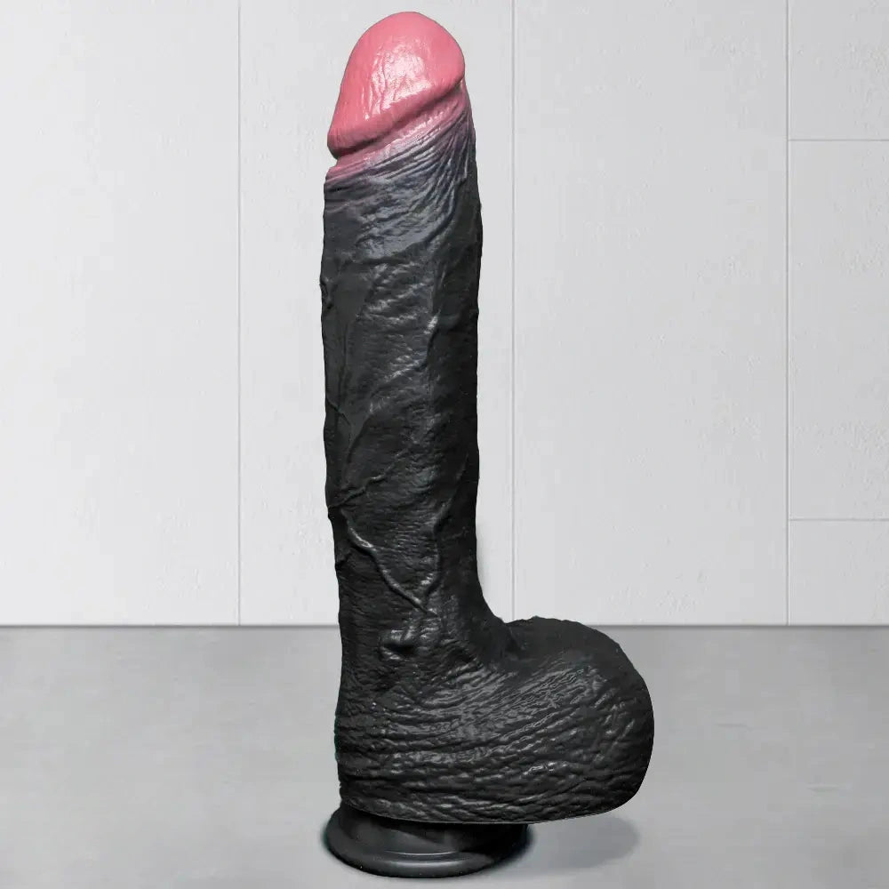 7.87in 10.03in 11.88in Dual Density Silicone Lifelike Big Strapon Dildo Dilator