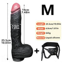 7.87in 10.03in 11.88in Dual Density Silicone Lifelike Big Strapon Dildo Dilator