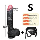 7.87in 10.03in 11.88in Dual Density Silicone Lifelike Big Strapon Dildo Dilator