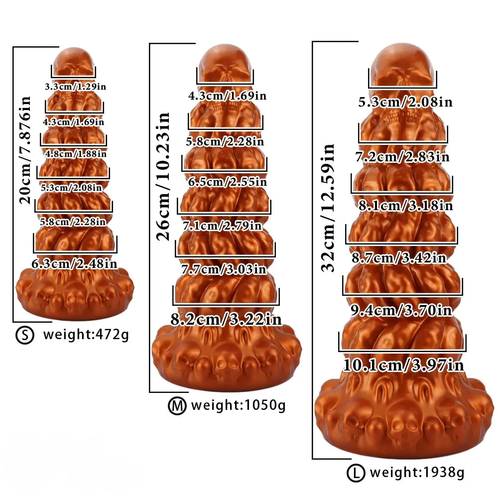7.87in 10.23in 12.59in Scary Huge Fantasy Butt Plug Dildo For Prostate Massage