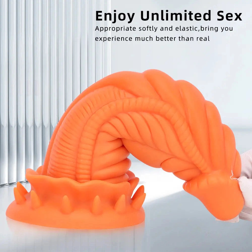 7.87in 10.43in 12.6in Fantasy Silicone Soft Big No Eggs Dragon Dildo