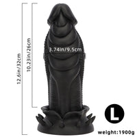 7.87in 10.43in 12.6in Fantasy Silicone Soft Big No Eggs Dragon Dildo
