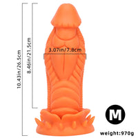 7.87in 10.43in 12.6in Fantasy Silicone Soft Big No Eggs Dragon Dildo
