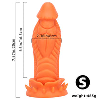 7.87in 10.43in 12.6in Fantasy Silicone Soft Big No Eggs Dragon Dildo