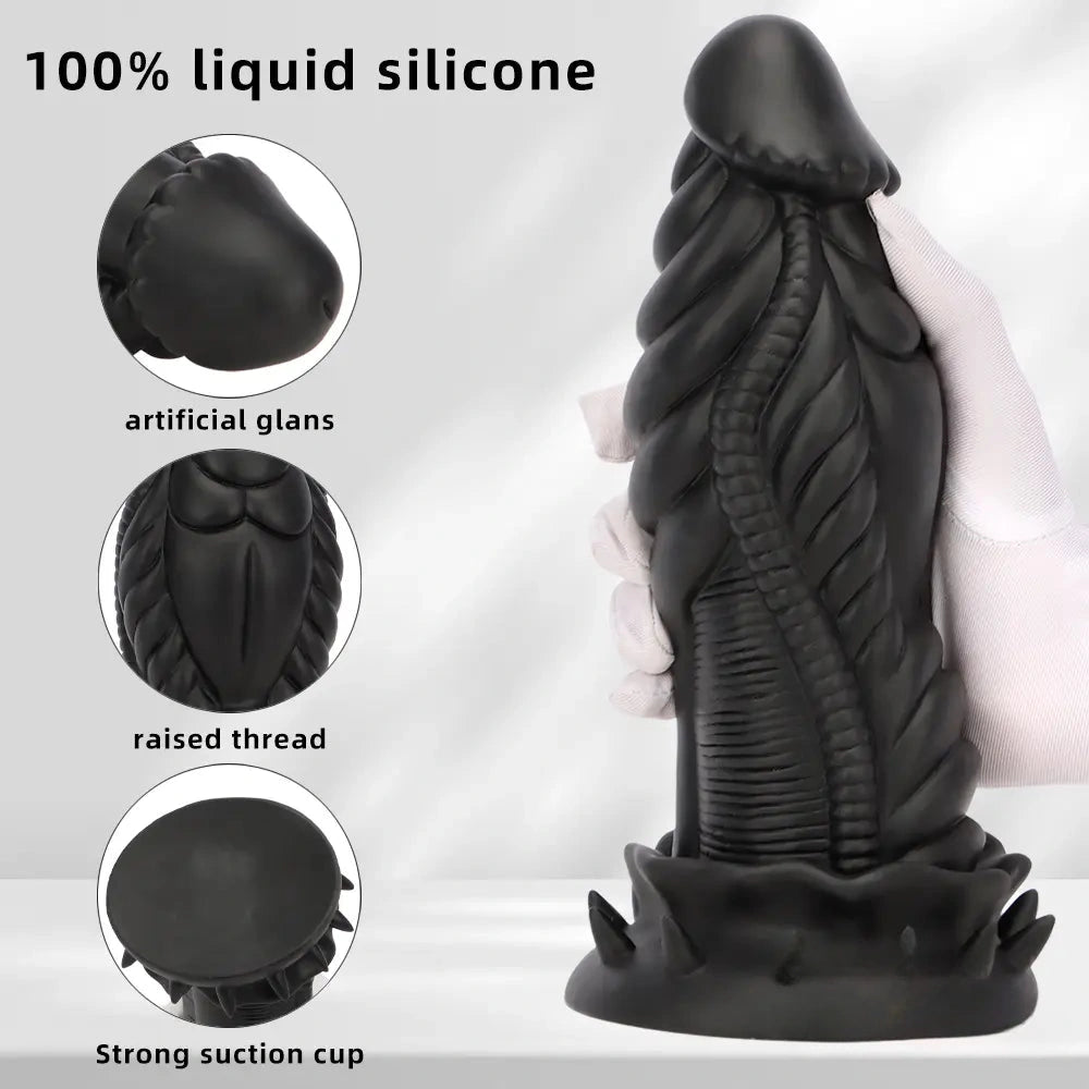 7.87in 10.43in 12.6in Fantasy Silicone Soft Big No Eggs Dragon Dildo