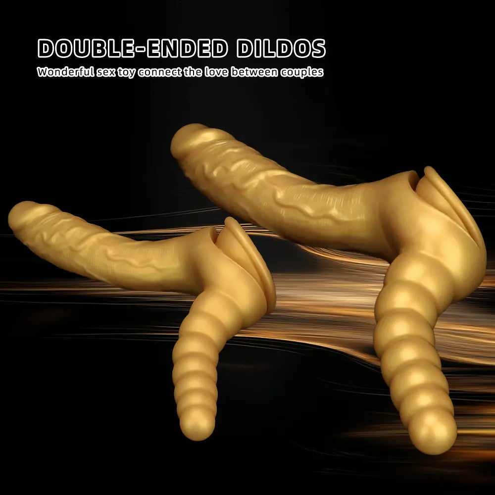 7.87in 10.43in Large Silicone Double-ended Dildo Soft Women Masturbator