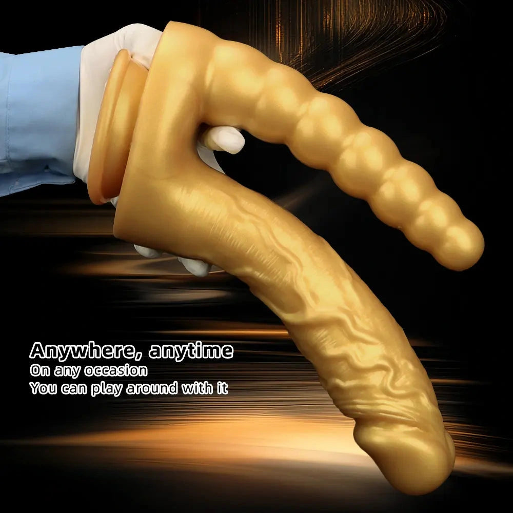7.87in 10.43in Large Silicone Double-ended Dildo Soft Women Masturbator