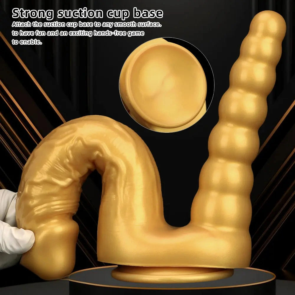 7.87in 10.43in Large Silicone Double-ended Dildo Soft Women Masturbator