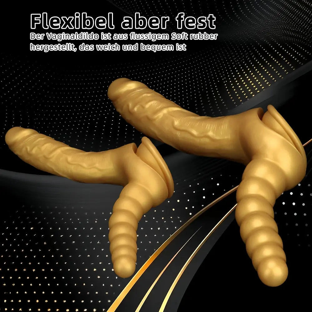 7.87in 10.43in Large Silicone Double-ended Dildo Soft Women Masturbator