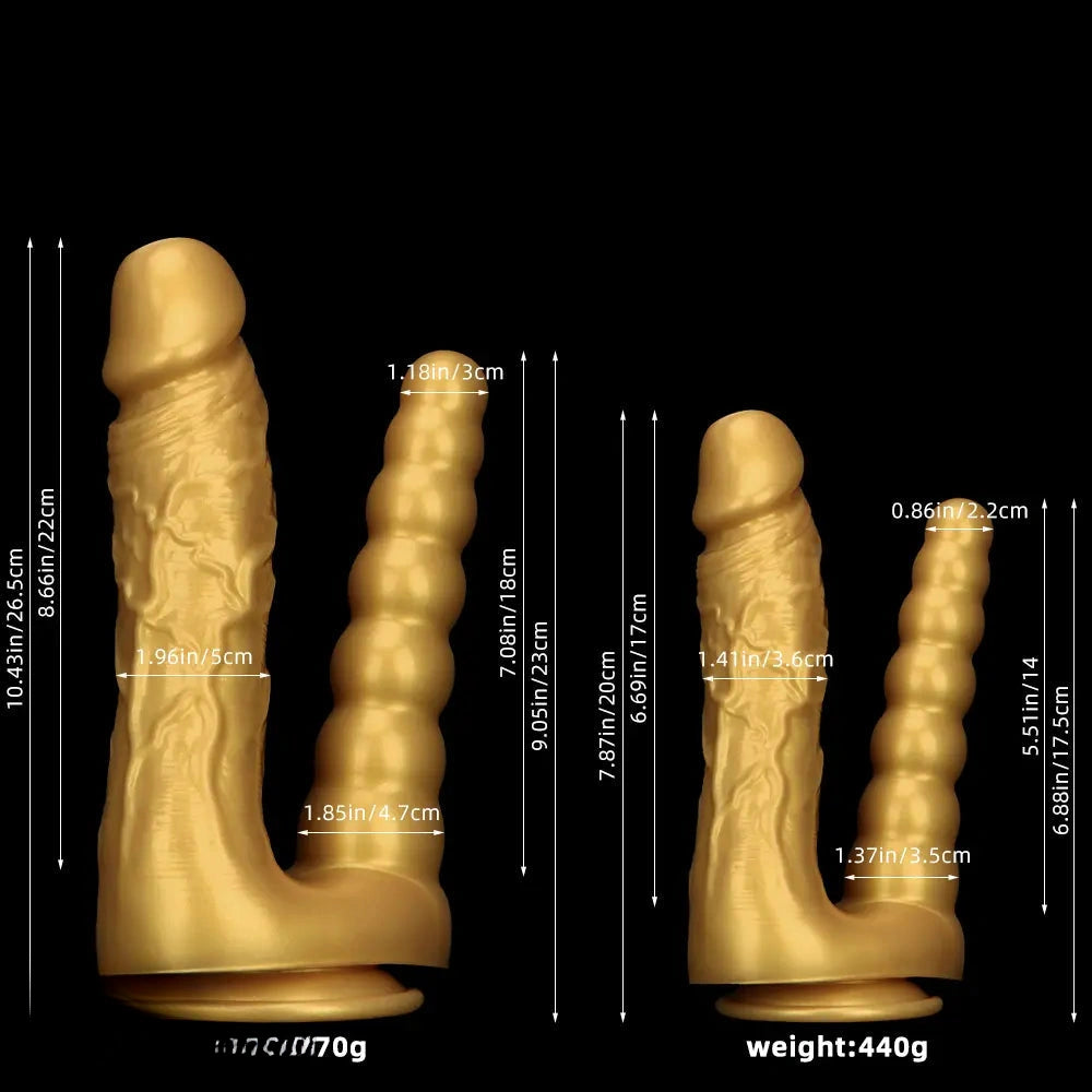 7.87in 10.43in Large Silicone Double-ended Dildo Soft Women Masturbator