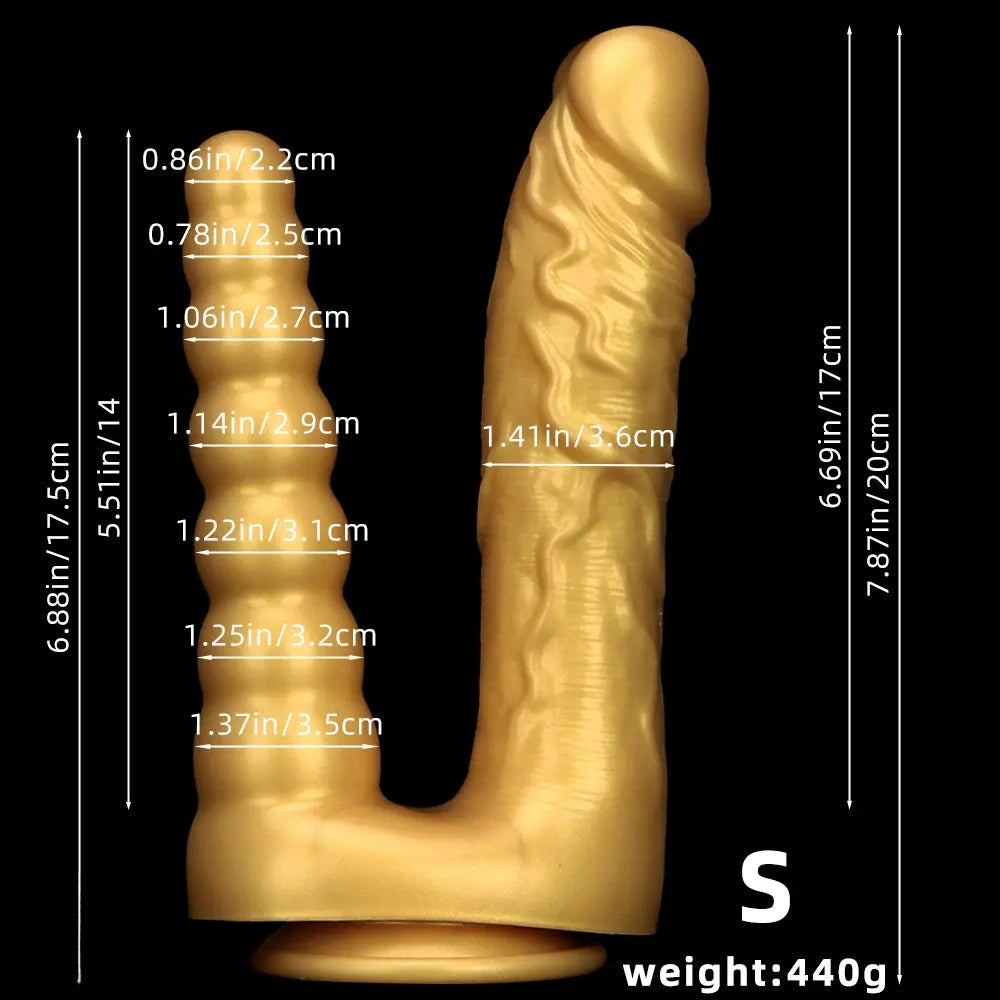 7.87in 10.43in Large Silicone Double-ended Dildo Soft Women Masturbator