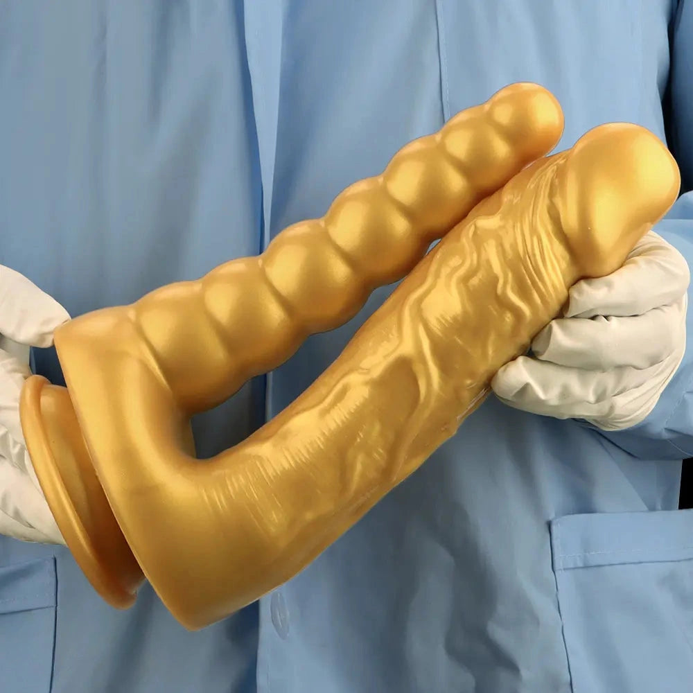 7.87in 10.43in Large Silicone Double-ended Dildo Soft Women Masturbator