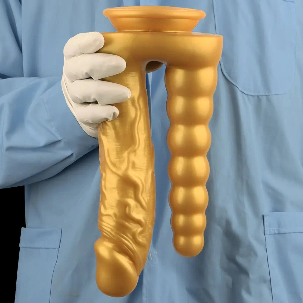 7.87in 10.43in Large Silicone Double-ended Dildo Soft Women Masturbator