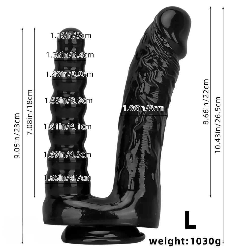 7.87in 10.43in PVC Double Headed Dildo Masturbator With Simulated Cock