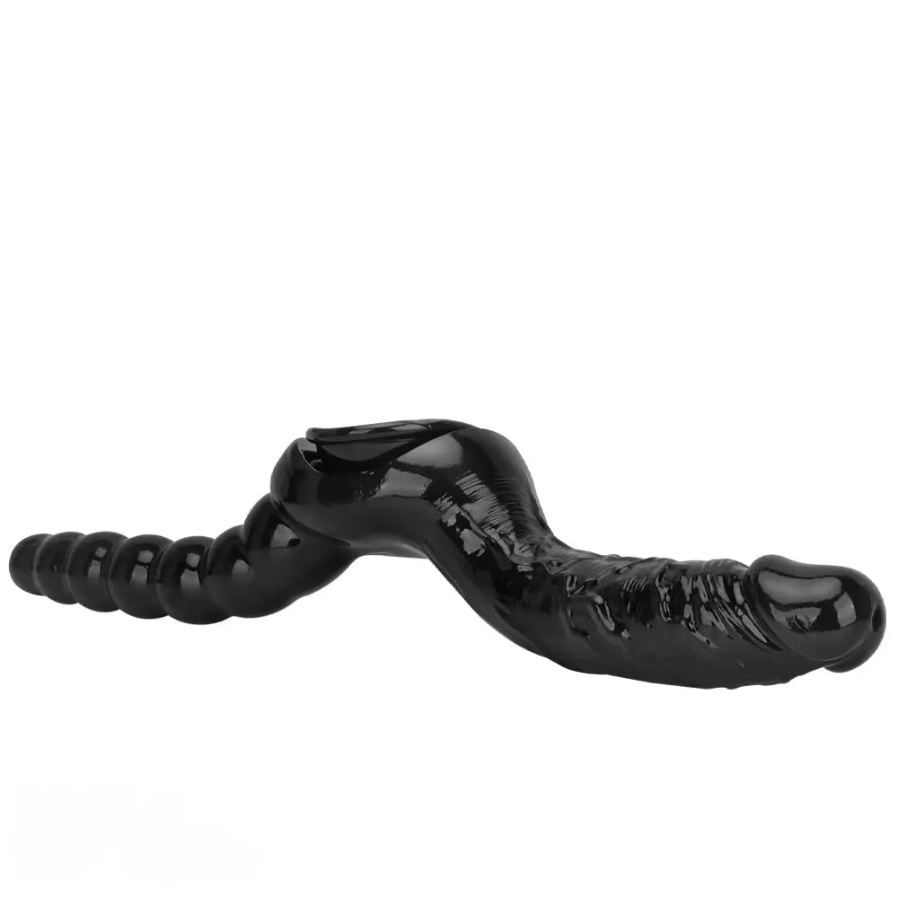 7.87in 10.43in PVC Double Headed Dildo Masturbator With Simulated Cock