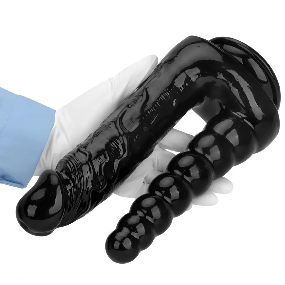 7.87in 10.43in PVC Double Headed Dildo Masturbator With Simulated Cock