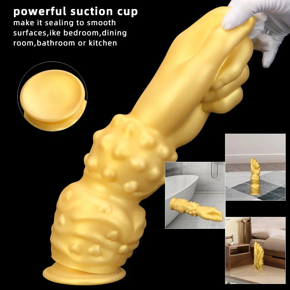 7.87in 10.82in 14in Thick Large Silicone Soft Hands Fist Anal Dildo