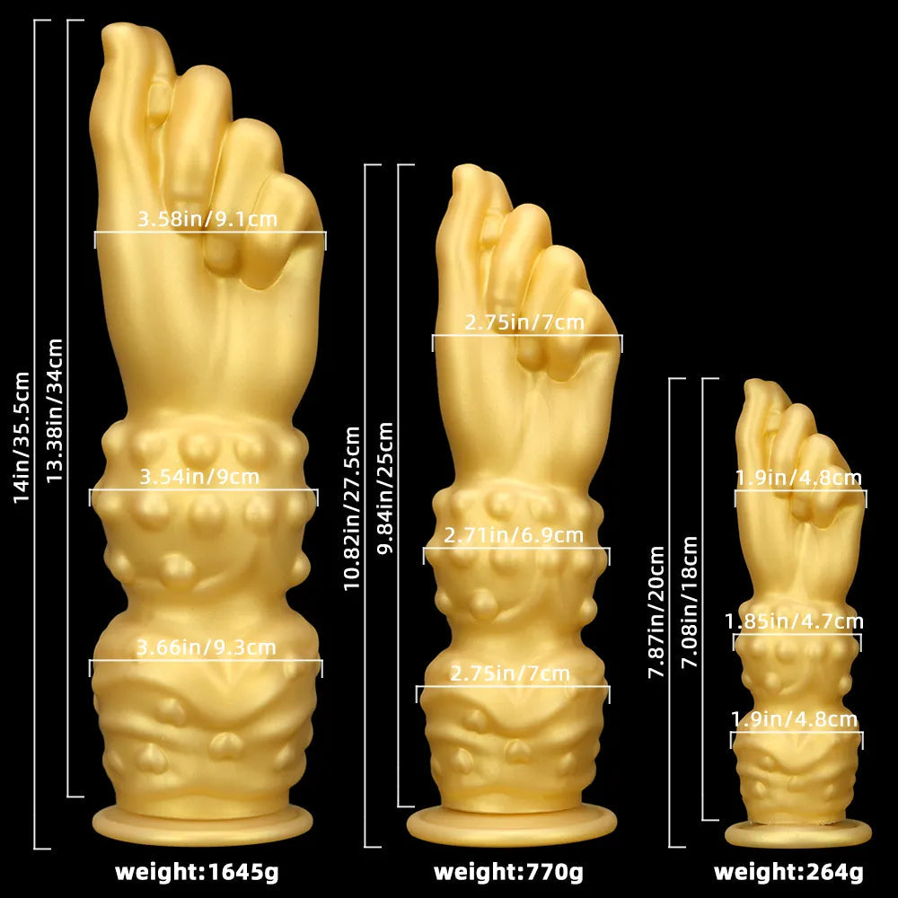 7.87in 10.82in 14in Thick Large Silicone Soft Hands Fist Anal Dildo