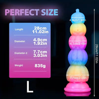 7.87in 11.02in Silicone Halloween Pumpkin Butt Plug Luminous Dildo