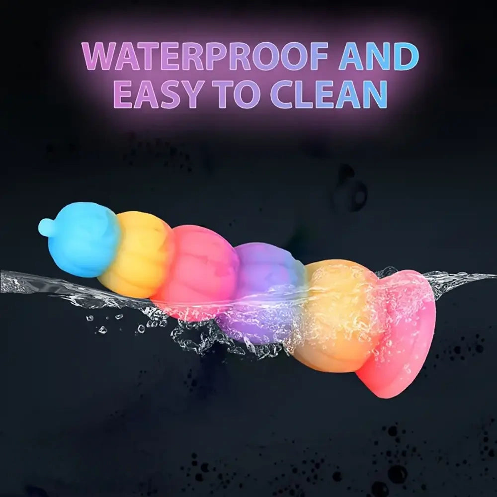 7.87in 11.02in Silicone Halloween Pumpkin Butt Plug Luminous Dildo