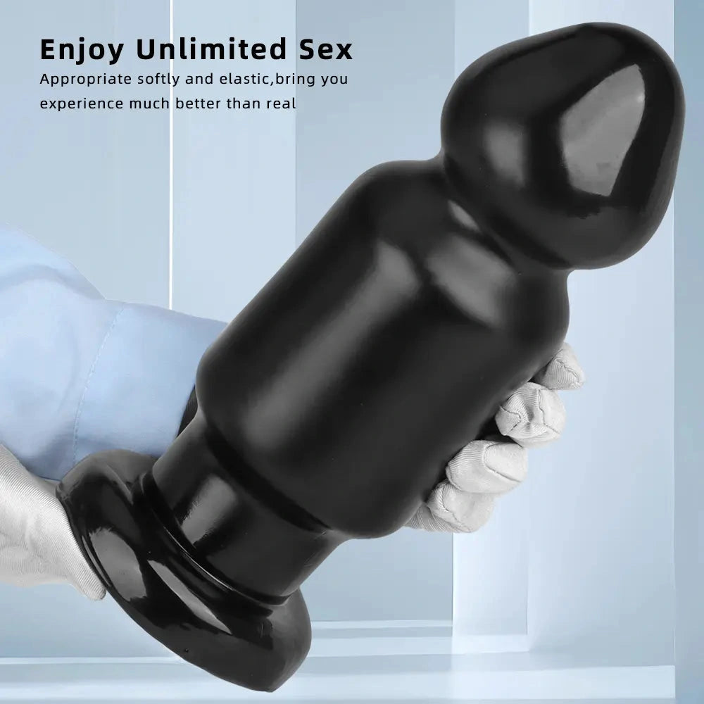 7.87in 11.22in Big Black Large PVC Anal Plug Dildo For Anal Expansion Sex