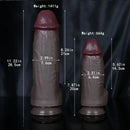 7.87in 11.22in Ebony Big Silicone Soft Dildo For Women Men Gay