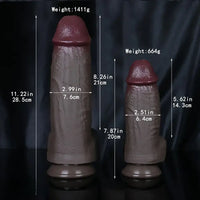 7.87in 11.22in Ebony Big Silicone Soft Dildo For Women Men Gay
