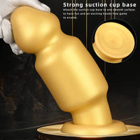 7.87in 11.22in Golden Silicone Soft Big Anal Plug Dildo For Anal Expansion