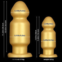 7.87in 11.22in Golden Silicone Soft Big Anal Plug Dildo For Anal Expansion