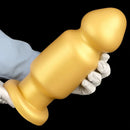 7.87in 11.22in Golden Silicone Soft Big Anal Plug Dildo For Anal Expansion