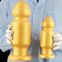 7.87in 11.22in Golden Silicone Soft Big Anal Plug Dildo For Anal Expansion