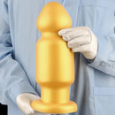 7.87in 11.22in Golden Silicone Soft Big Anal Plug Dildo For Anal Expansion