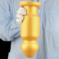 7.87in 11.22in Golden Silicone Soft Big Anal Plug Dildo For Anal Expansion