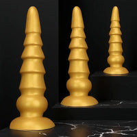 7.87in 11.41in 14.17in Golden Silicone Soft Anal Plug Dildo For Intimacy