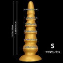 7.87in 11.41in 14.17in Golden Silicone Soft Anal Plug Dildo For Intimacy