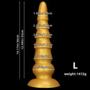 7.87in 11.41in 14.17in Golden Silicone Soft Anal Plug Dildo For Intimacy
